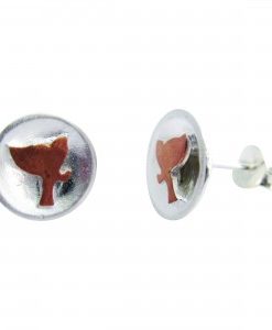 Fly to the Moon - Sterling Silver and Rose Gold Stud Earrings
