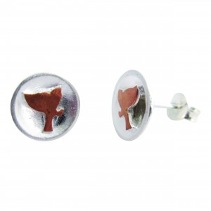 Fly to the Moon - Sterling Silver and Rose Gold Stud Earrings