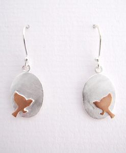 Eclipse - Sterling Silver and Rose Gold Earrings