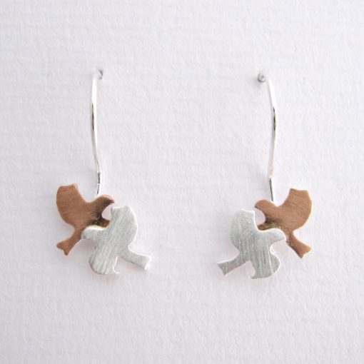 Fly My Pretty - Sterling Silver and Rose Gold Earrings