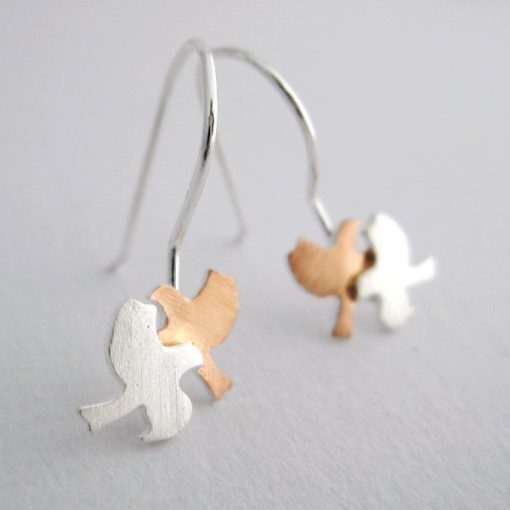 Fly My Pretty - Sterling Silver and Rose Gold Earrings