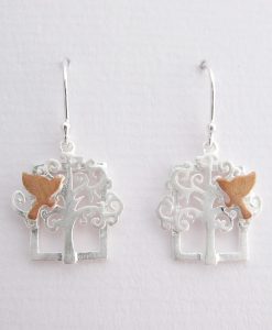 On A Limb - Sterling Silver and Rose Gold Earrings