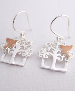 On A Limb - Sterling Silver and Rose Gold Earrings