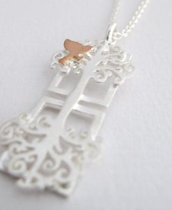 Standing Tall - Sterling Silver and Rose Gold Pendant