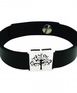 Branching Out - Sterling Silver and Leather Cuff Bracelet