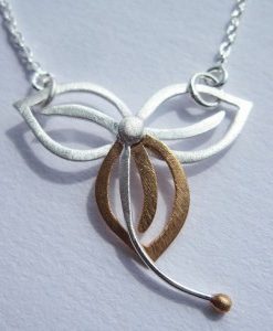 Three-Leaf - Sterling Silver and Rose Gold Pendant