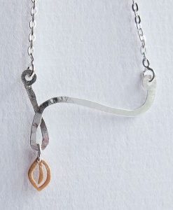Swirl - Sterling Silver and Rose Gold Pendant