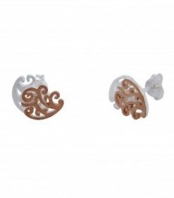 Inception - Sterling Silver and Rose Gold Stud Earrings